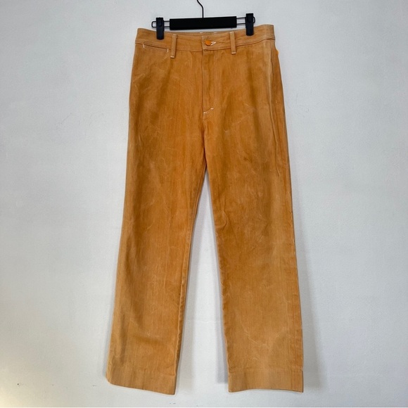 Simon Miller Denim - Simon Miller Wide Leg High Rise Denim Jeans Size 29 Gold Orange 100% Cotto